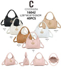 COCONUDA 16042 Halbmond Handtasche mit Golddetail